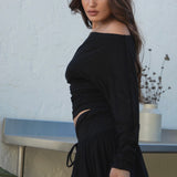 THE INBETWEEN BLACK OFF SHOULDER TOP