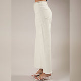 AROUND THE EDGES WHITE FRAYED DENIM JEANS