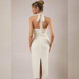 SHE SELLS SEASHELLS EMBELLISHED MIDI DRESS