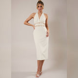 SHE SELLS SEASHELLS EMBELLISHED MIDI DRESS