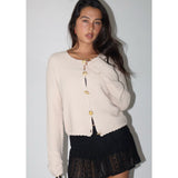 TAKE A DIVE SEASHELL BUTTON CARDIGAN