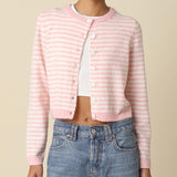CANDYLAND PINK STRIPED CARDIGAN