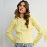 BUTTER ME UP YELLOW KNIT CARDIGAN
