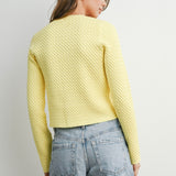 BUTTER ME UP YELLOW KNIT CARDIGAN