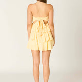 ALL THE TIME YELLOW TIERED MINI DRESS