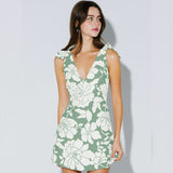 ANYTHING FOR YOU GREEN FLORAL MINI DRESS