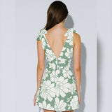 ANYTHING FOR YOU GREEN FLORAL MINI DRESS
