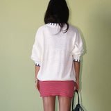 SET SAIL WHITE SAILBOAT KNIT SWEATER