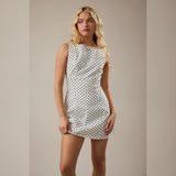 DOTTED LINES POLKA DOT MINI DRESS