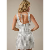 DOTTED LINES POLKA DOT MINI DRESS