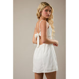 END OF AN ERA WHITE LACE MINI DRESS