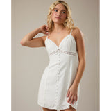 END OF AN ERA WHITE LACE MINI DRESS