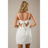 END OF AN ERA WHITE LACE MINI DRESS