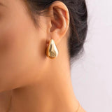 18K GOLD TEARDROP STUD EARRINGS