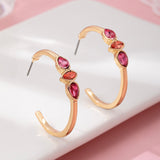 ASYAH PINK RHINESTONE HOOP EARRINGS