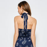 BAY WATCH COASTAL PATTERNED HALTER TOP