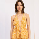 SUNS OUT PATTERNED HALTER TOP