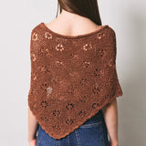 SALTY AIR BROWN CROCHET KNIT PONCHO