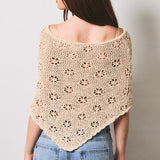 SALTY AIR BEIGE CROCHET PONCHO