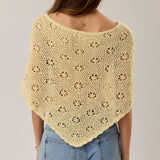 SALTY AIR YELLOW CROCHET KNIT PONCHO