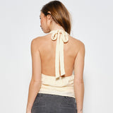 SATURDAY SUN SEASHELL TRIM HALTER TOP
