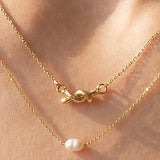 CASS GOLD KNOT & PEARL LAYERED NECKLACE