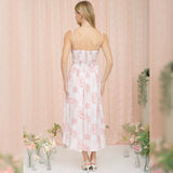 TRUST THE PROCESS PINK FLORAL MIDI DRESS