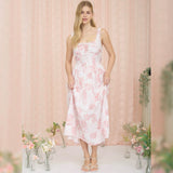 TRUST THE PROCESS PINK FLORAL MIDI DRESS