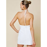 SHORELINE WHITE SEASHELL TRIM MINI DRESS