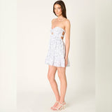 IN BLOOM WHITE FLORAL MINI DRESS
