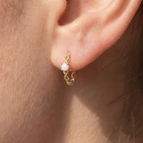 DEANNA TWISTED OPAL MINI HOOP EARRINGS