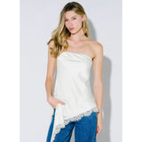LEAVE YOU HANGING WHITE LACE STRAPLESS TOP