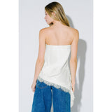 LEAVE YOU HANGING WHITE LACE STRAPLESS TOP
