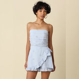 IN MY DREAMS BLUE EYELET ROMPER