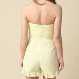 IN MY DREAMS YELLOW EYELET ROMPER