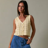 GET YOU OFF MY MIND YELLOW KNIT SWEATER VEST