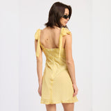 YELLOW GINGHAM MINI DRESS