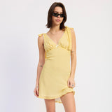 YELLOW GINGHAM MINI DRESS