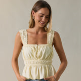SUNSHINE STATE YELLOW PEPLUM TOP
