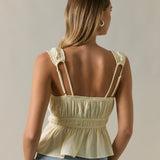 SUNSHINE STATE YELLOW PEPLUM TOP