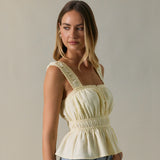 SUNSHINE STATE YELLOW PEPLUM TOP