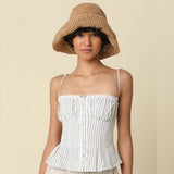DAY IN THE SUN SAGE STRIPED TANK TOP