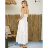 ESSENTIAL WHITE STRAPLESS MIDI DRESS