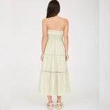 ESSENTIAL SAGE STRAPLESS MIDI DRESS