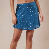 KEEP IT MOVING BLUE & WHITE POLKA DOT MINI SKIRT