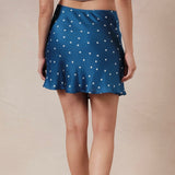 KEEP IT MOVING BLUE & WHITE POLKA DOT MINI SKIRT