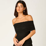 LET YOU IN BLACK OFF SHOULDER TOP