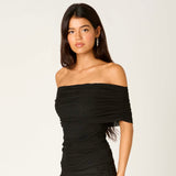 LET YOU IN BLACK OFF SHOULDER TOP