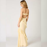 DREAM DATE YELLOW RUFFLE MAXI DRESS
