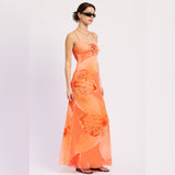 SUNKISSED ORANGE FLORAL MAXI DRESS